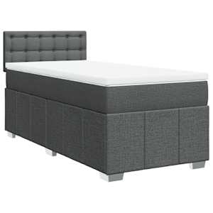 Box spring postel s matrací tmavě šedá 80 x 200 cm textil - obrázek 2