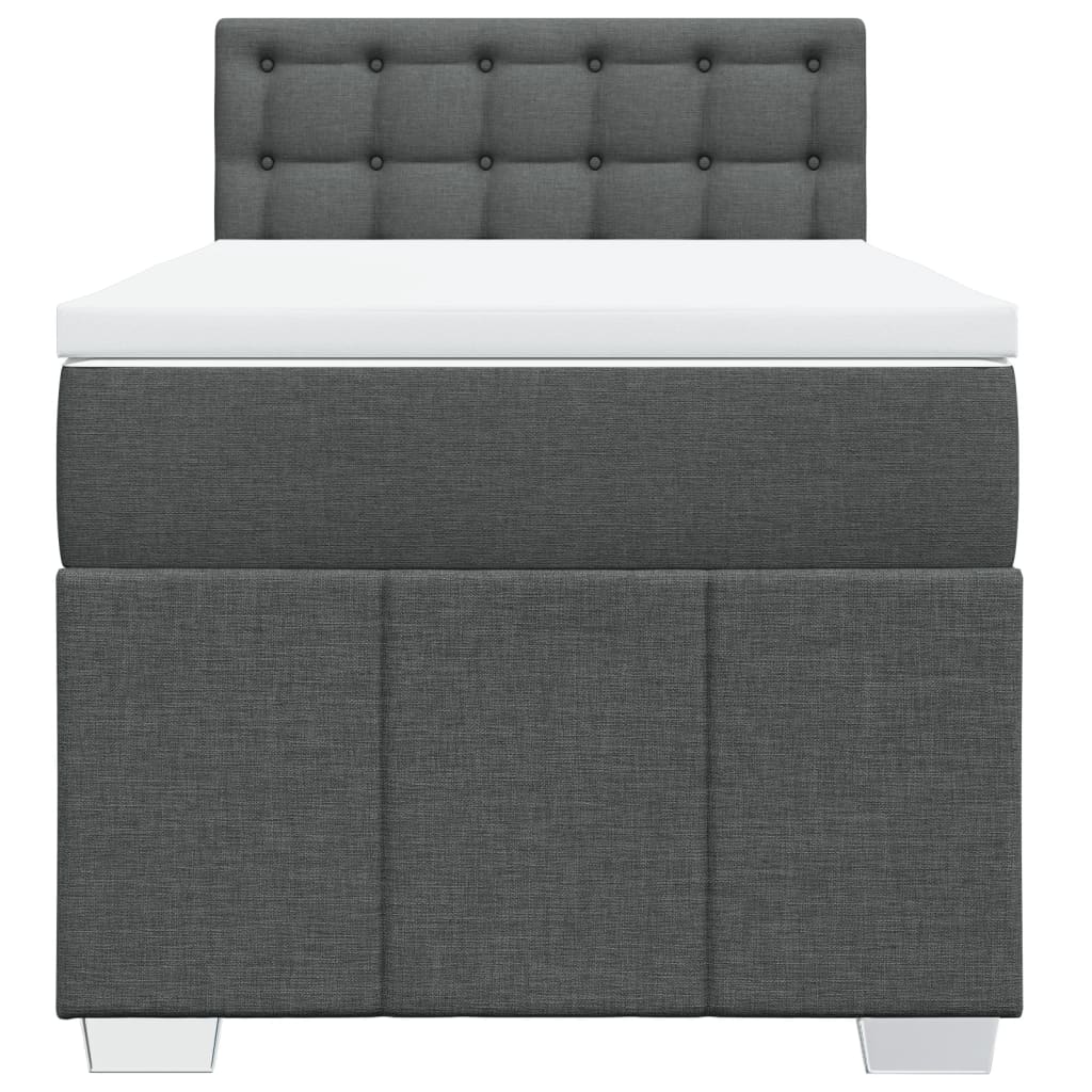vidaXL Boxspring met matras stof donkergrijs 80x200 cm grijs, foto 4