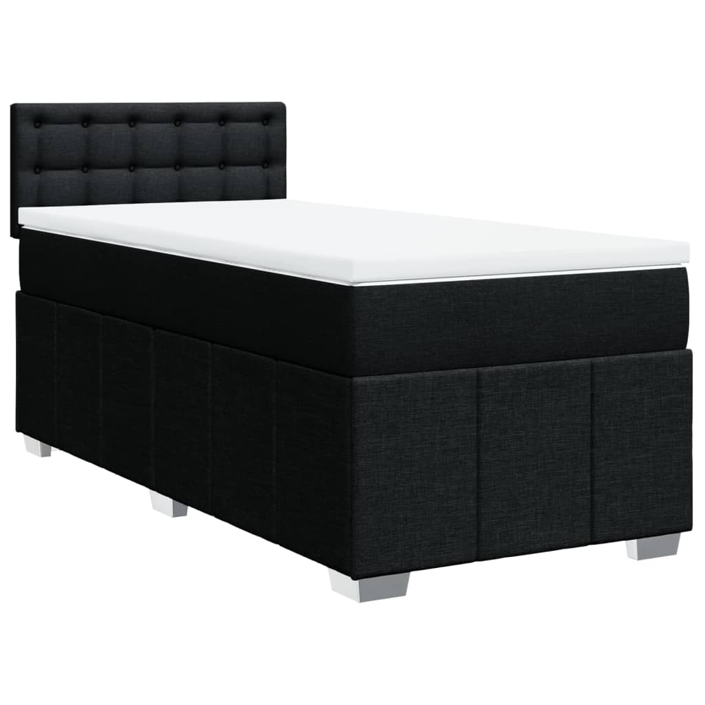vidaXL Boxspring met matras stof zwart 80x200 cm, foto 3