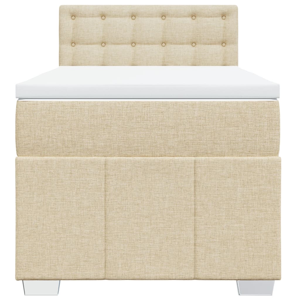 vidaXL Boxspring met matras stof crèmekleurig 80x200 cm, foto 4