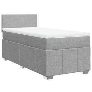 Box spring postel s matrací světle šedá 90x190 cm textil - obrázek 2