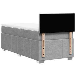 Box spring postel s matrací světle šedá 90x190 cm textil - obrázek 6