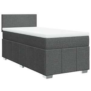 Box spring postel s matrací tmavě šedá 90x190 cm textil - obrázek 2