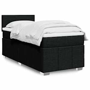 Box spring postel s matrací černá 90x190 cm textil - obrázek 1