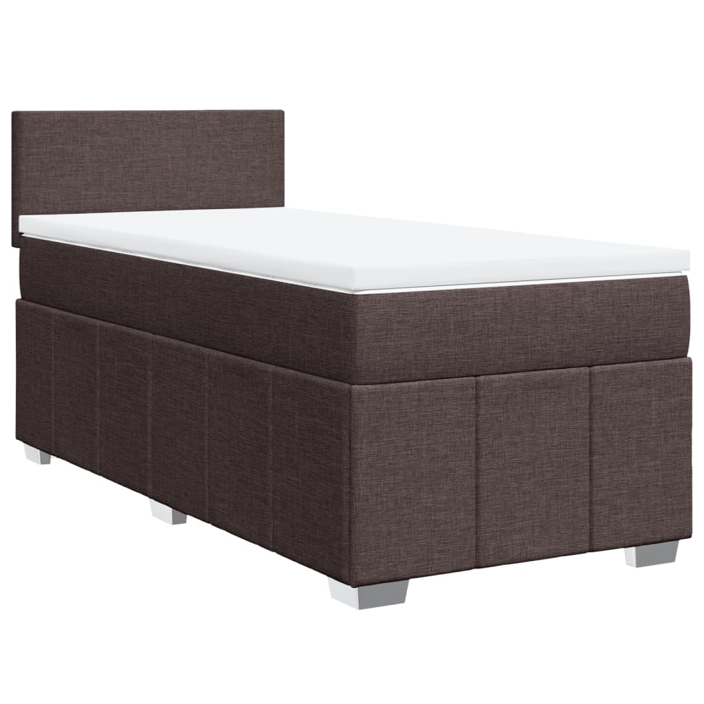 Thumbnail - vidaXL Boxspringbett mit Matratze Dunkelbraun 90x190 cm Stoff
