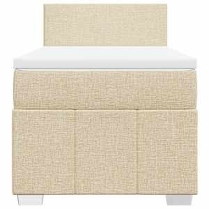 Box spring postel s matrací krémová 90x190 cm textil - obrázek 4