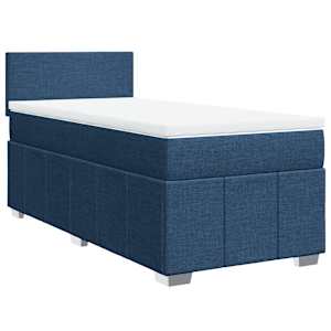Box spring postel s matrací modrá 90x190 cm textil - obrázek 2