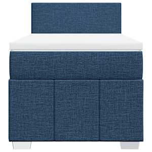 Box spring postel s matrací modrá 90x190 cm textil - obrázek 4