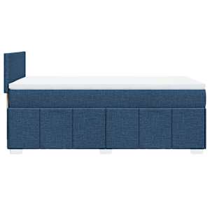 Box spring postel s matrací modrá 90x190 cm textil - obrázek 5