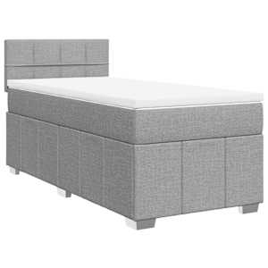 Box spring postel s matrací světle šedá 90x190 cm textil - obrázek 2