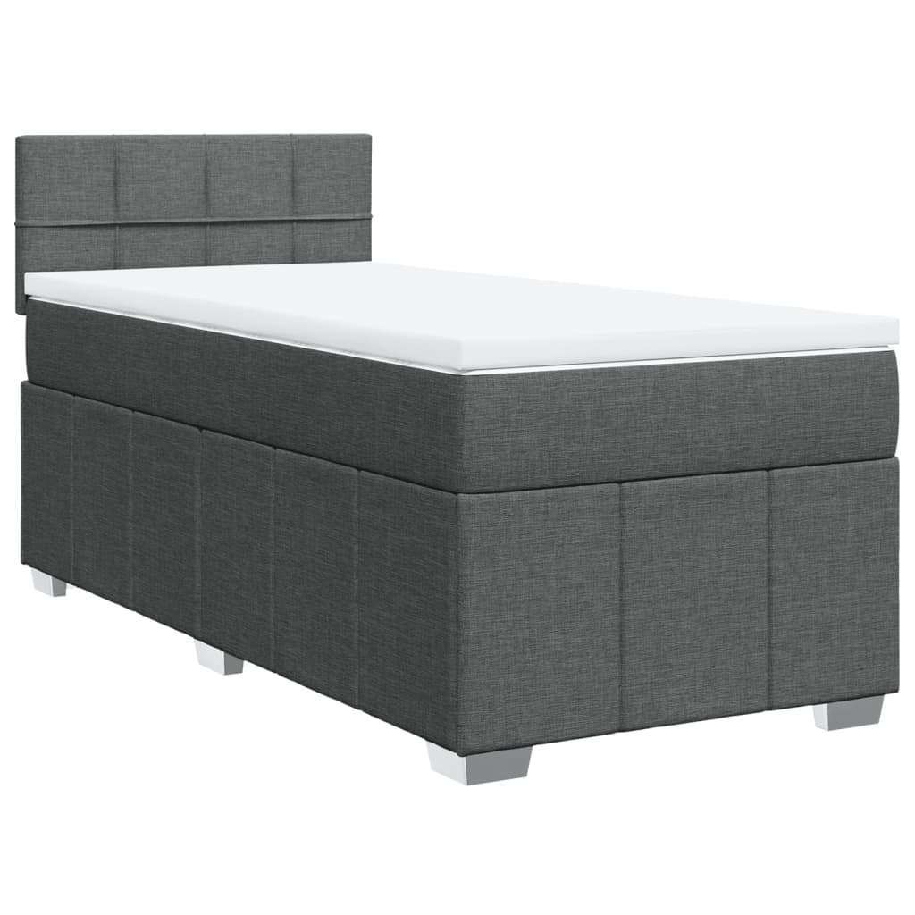 vidaXL Boxspring met matras stof donkergrijs 90x190 cm grijs, foto 3