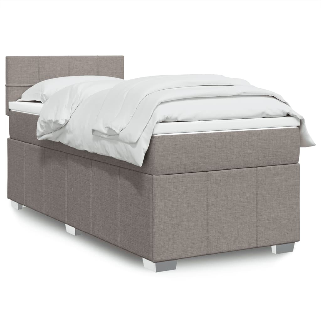 Boxspringbett mit Matratze Taupe 90×190 cm Stoff