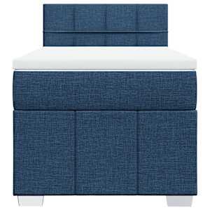 Box spring postel s matrací modrá 90x190 cm textil - obrázek 4