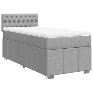 Box spring postel s matrací světle šedá 90x190 cm textil - obrázek 2