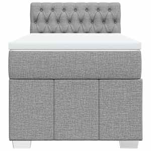 Box spring postel s matrací světle šedá 90x190 cm textil - obrázek 4
