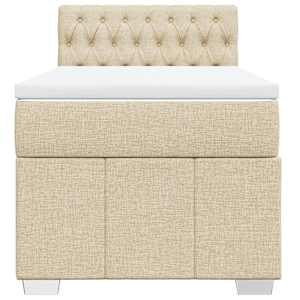 Box spring postel s matrací krémová 90x190 cm textil - obrázek 4