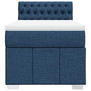 Box spring postel s matrací modrá 90x190 cm textil - obrázek 4