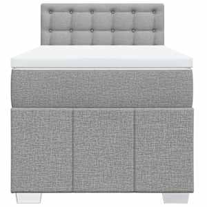 Box spring postel s matrací světle šedá 90x190 cm textil - obrázek 4