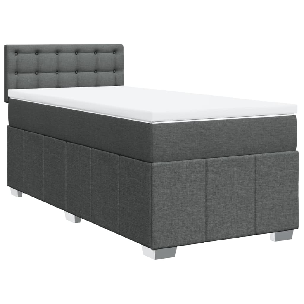 vidaXL Boxspring met matras stof donkergrijs 90x190 cm grijs, foto 3