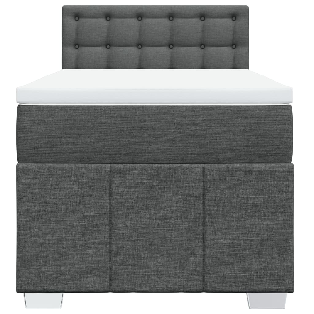 vidaXL Boxspring met matras stof donkergrijs 90x190 cm grijs, foto 4