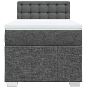 Box spring postel s matrací tmavě šedá 90x190 cm textil - obrázek 4