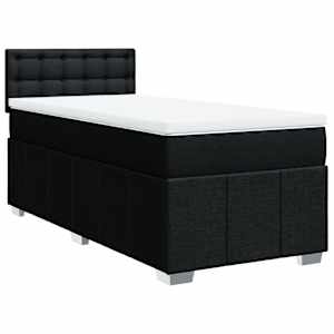 Box spring postel s matrací černá 90x190 cm textil - obrázek 2