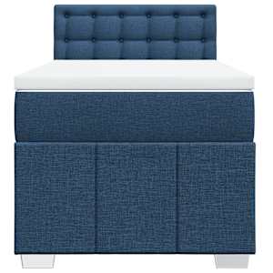 Box spring postel s matrací modrá 90x190 cm textil - obrázek 4