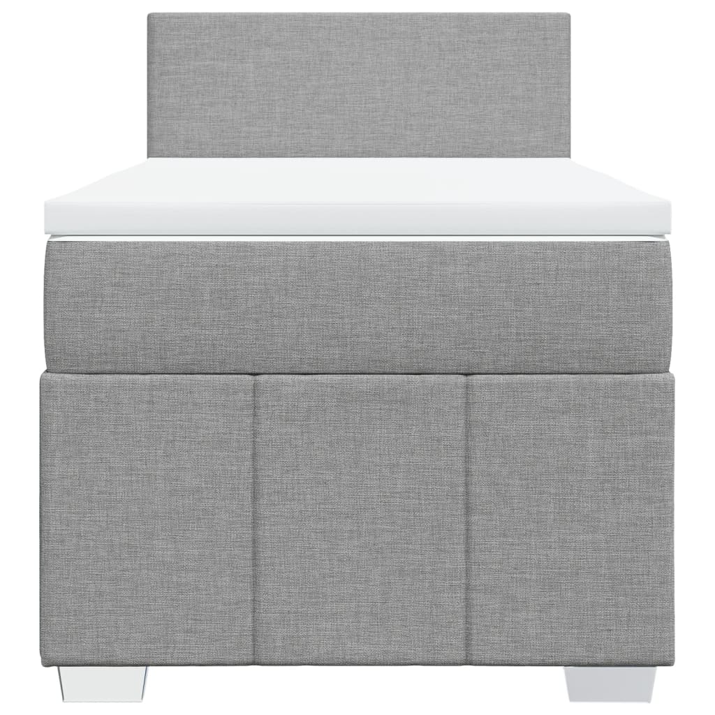 vidaXL Boxspring met matras stof lichtgrijs 90x200 cm grijs, foto 4
