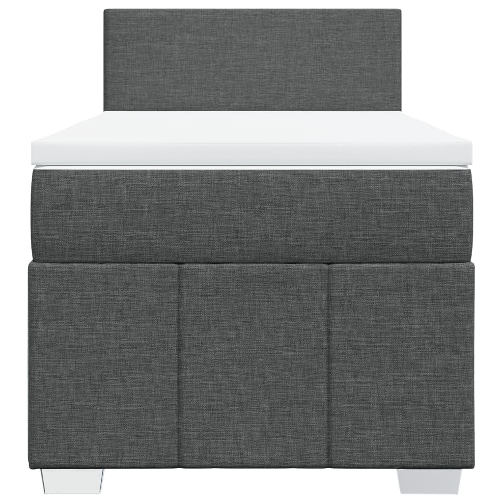 vidaXL Boxspring met matras stof donkergrijs 90x200 cm grijs, foto 4