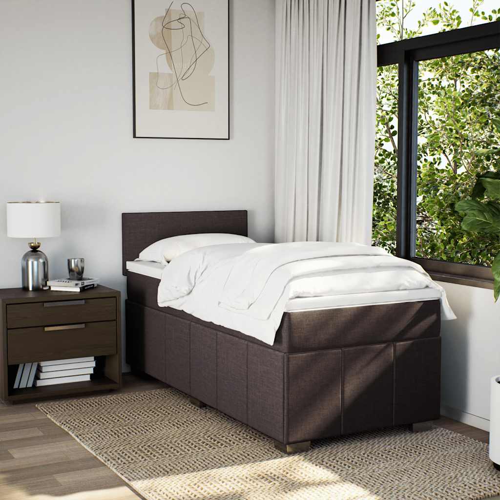 Thumbnail - vidaXL Boxspringbett mit Matratze Dunkelbraun 90x200 cm Stoff