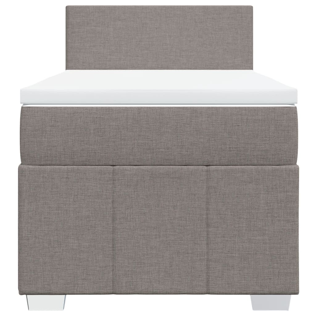 vidaXL Boxspring met matras stof taupe 90x200 cm, foto 4