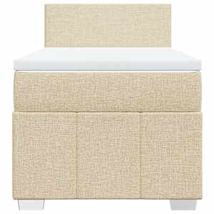 Box spring postel s matrací krémová 90x200 cm textil - obrázek 4