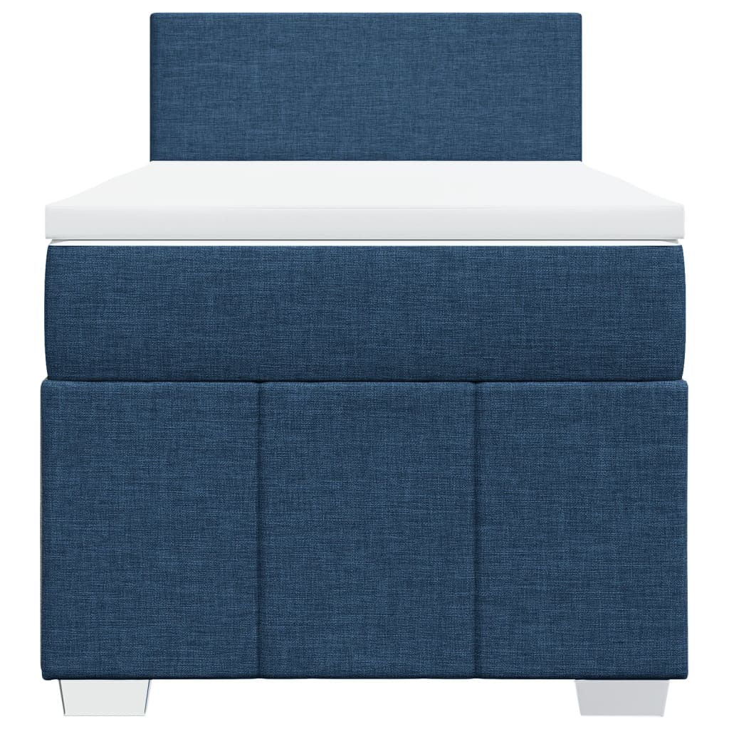 vidaXL Boxspring met matras stof blauw 90x200 cm, foto 4