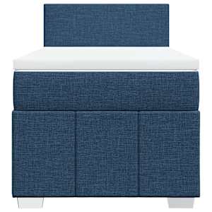 Box spring postel s matrací modrá 90x200 cm textil - obrázek 4