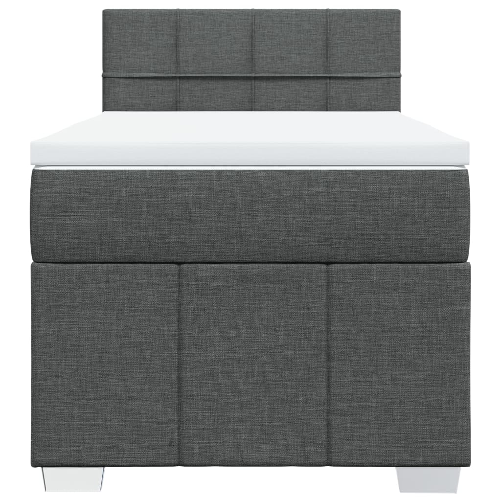 vidaXL Boxspring met matras stof donkergrijs 90x200 cm grijs, foto 4