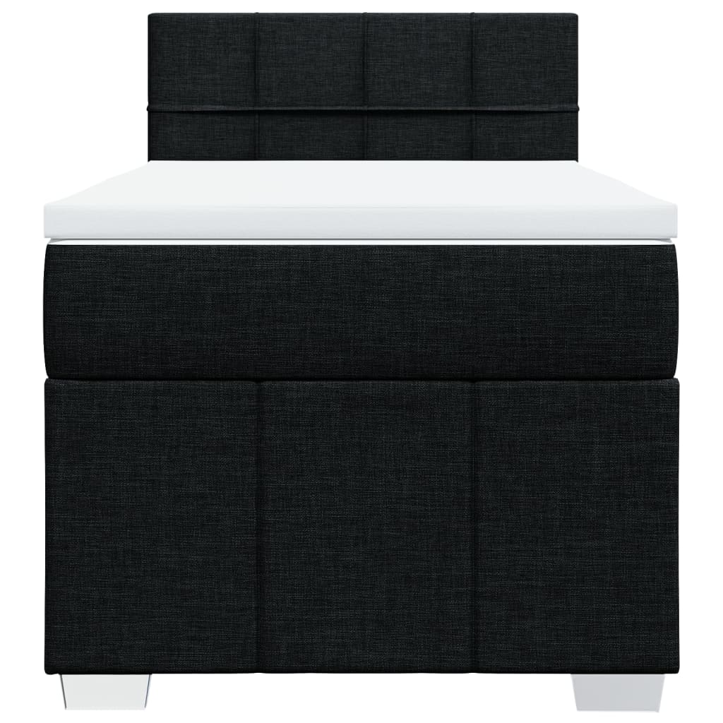 vidaXL Boxspring met matras stof zwart 90x200 cm, foto 4