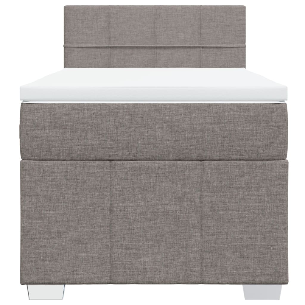 vidaXL Boxspring met matras stof taupe 90x200 cm, foto 4
