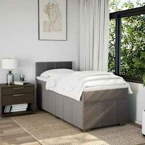 vidaXL Боксспринг легло с матрак, таупе, 90x200 см, плат