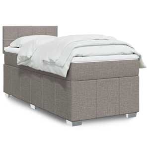 Box spring postelja z vzmetnico taupe 90x200 cm blago