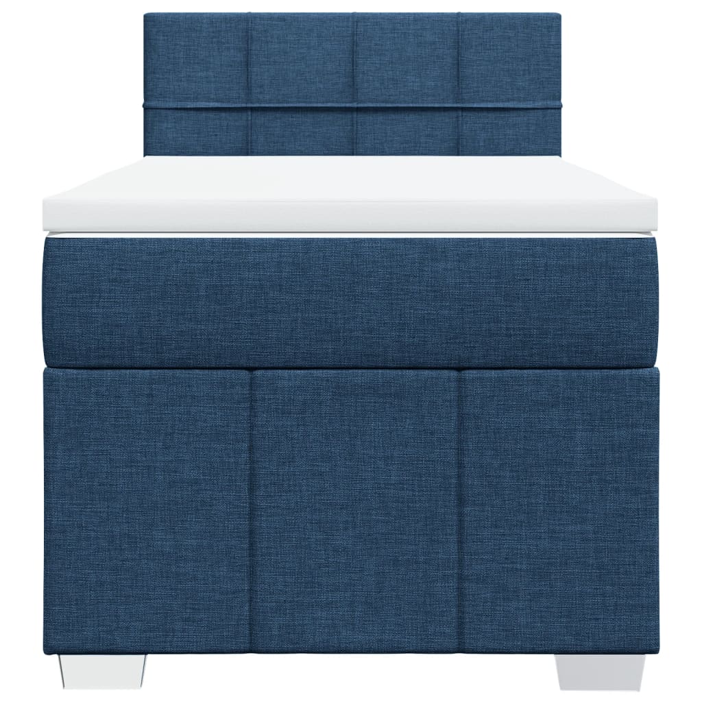 vidaXL Boxspring met matras stof blauw 90x200 cm, foto 4