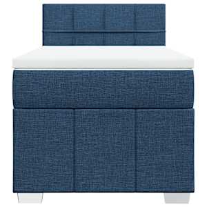 Box spring postel s matrací modrá 90x200 cm textil - obrázek 4