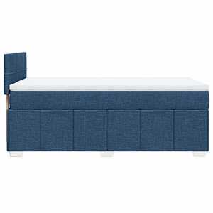 Box spring postel s matrací modrá 90x200 cm textil - obrázek 5