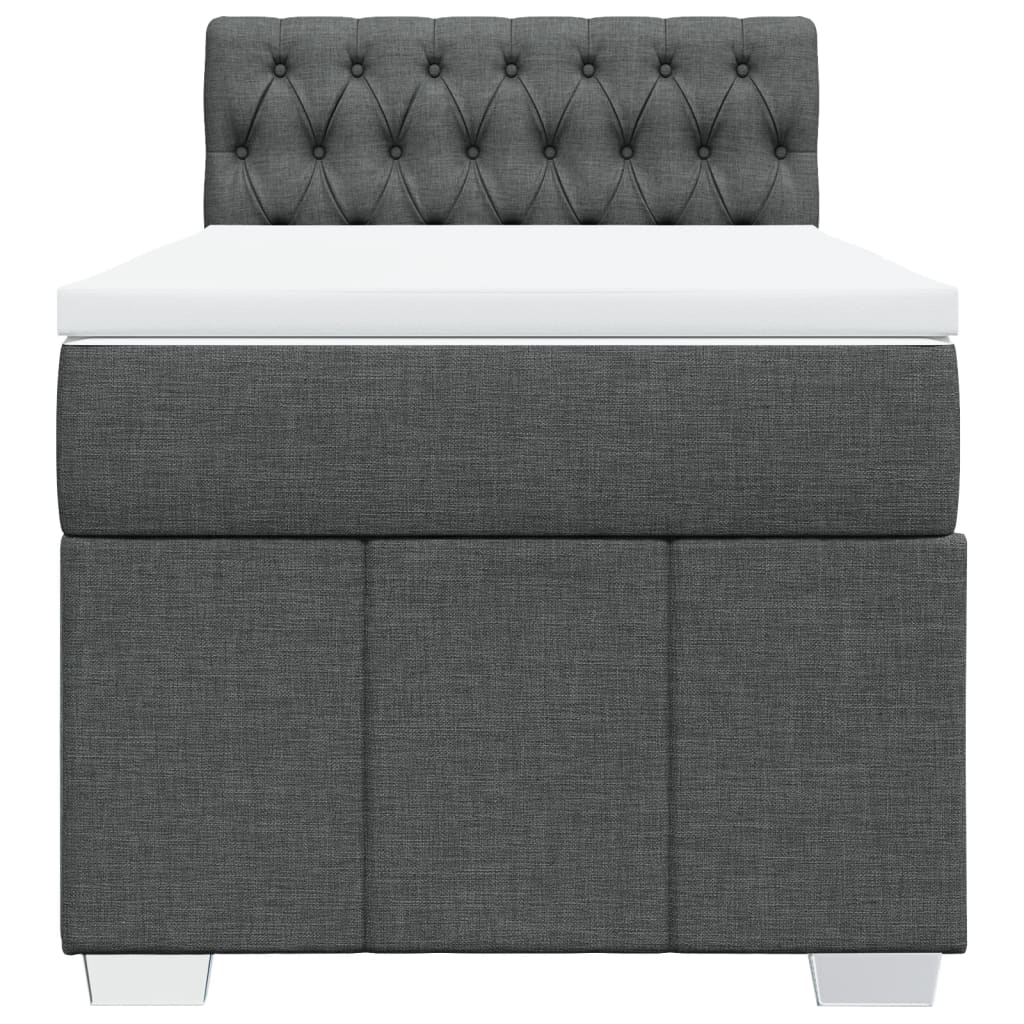 vidaXL Boxspring met matras stof donkergrijs 90x200 cm grijs, foto 4