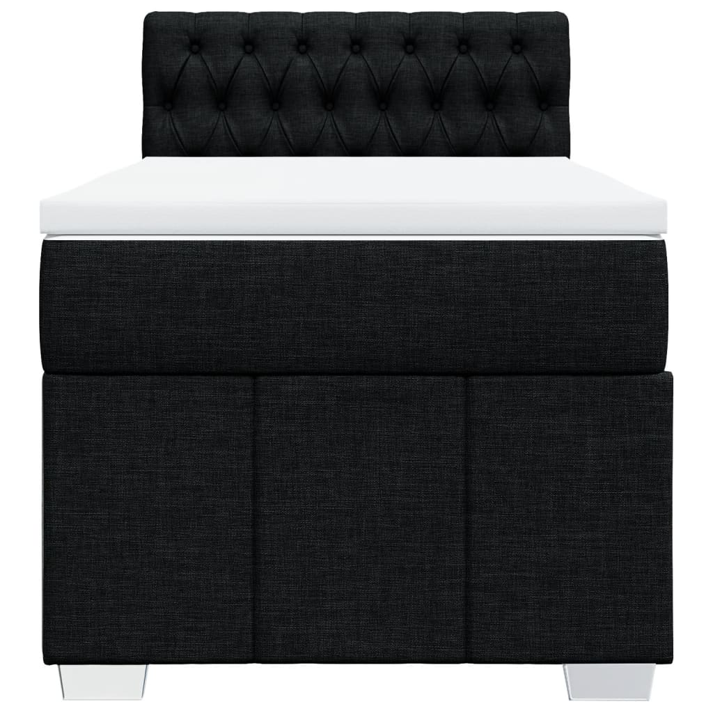 vidaXL Boxspring met matras stof zwart 90x200 cm, foto 4