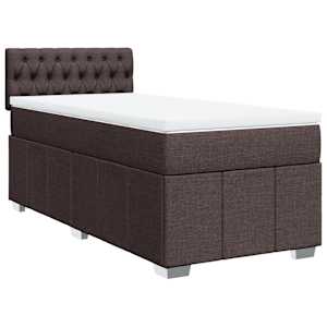 Box spring postel s matrací tmavě hnědá 90x200 cm textil - obrázek 2