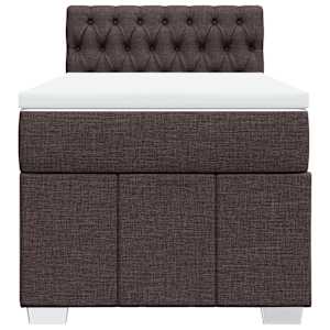 Box spring postel s matrací tmavě hnědá 90x200 cm textil - obrázek 4