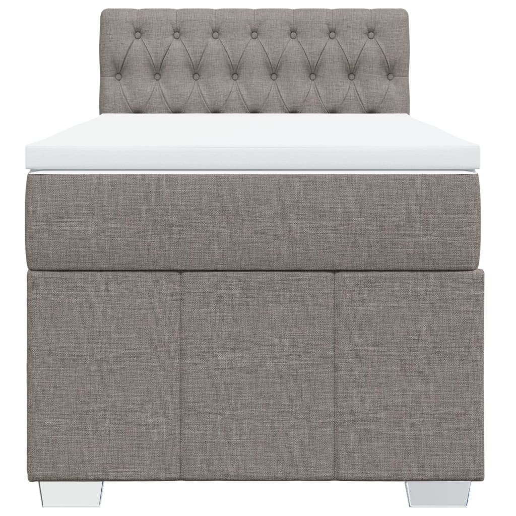 vidaXL Boxspring met matras stof taupe 90x200 cm, foto 4