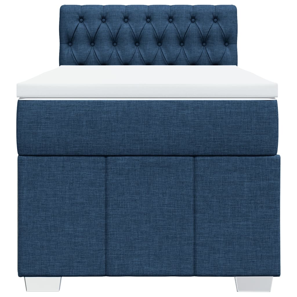 vidaXL Boxspring met matras stof blauw 90x200 cm, foto 4