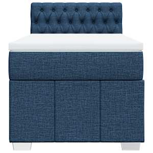 Box spring postel s matrací modrá 90x200 cm textil - obrázek 4