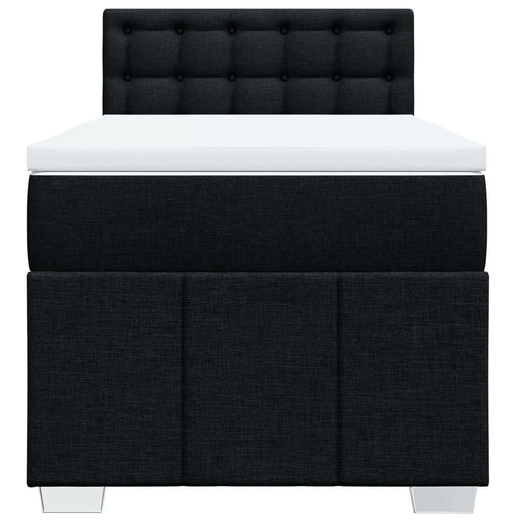 vidaXL Boxspring met matras stof zwart 90x200 cm, foto 4